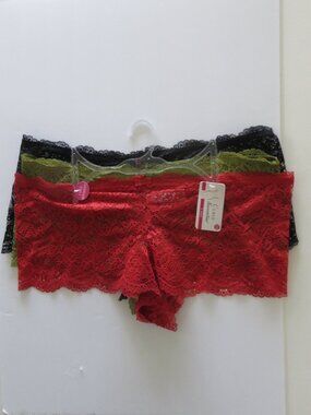 (#111) Curve Necessities Lace Boyshorts Panties, 3 Pack Size 3X